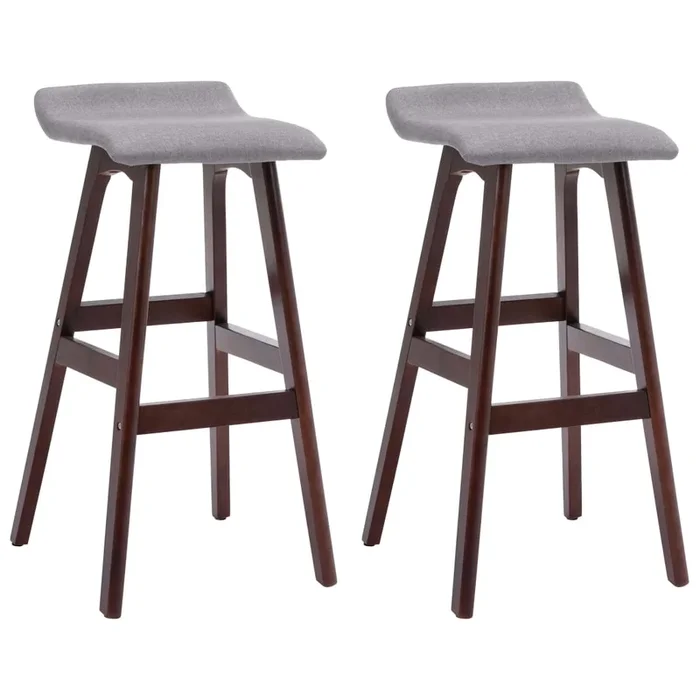 vidaXL Taburetes de cocina 2 unidades tela gris claro