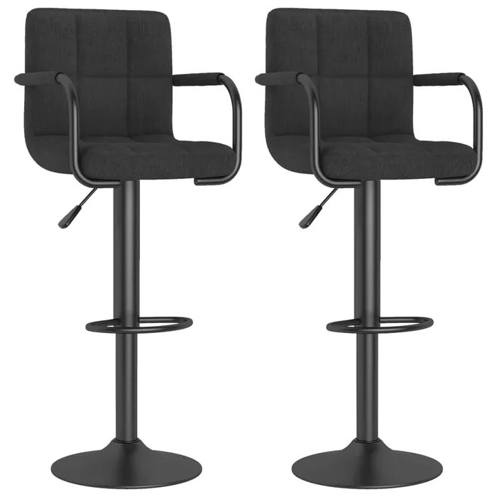 vidaXL Taburetes de cocina 2 unidades tela negro (3)