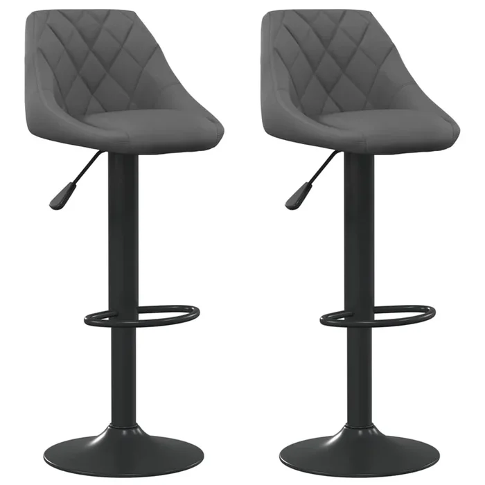 vidaXL Taburetes de cocina 2 unidades terciopelo gris oscuro (6)