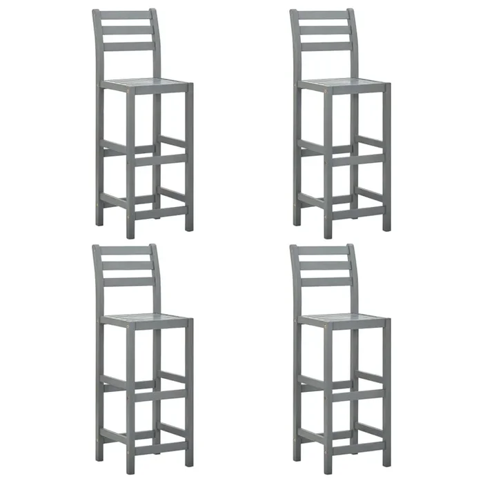 vidaXL Taburetes de cocina 4 unidades madera maciza de acacia gris