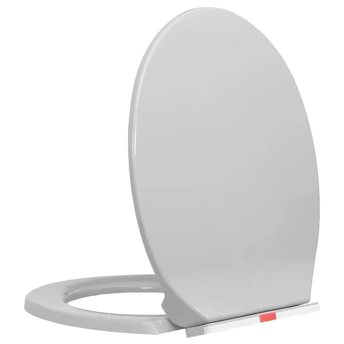 vidaXL Tapa de WC cierre suave desenganche rápido ovalada gris claro