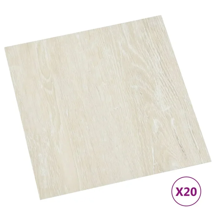 vidaXL Tarimas de suelo autoadhesivas 20 uds PVC crema 1,86 m²