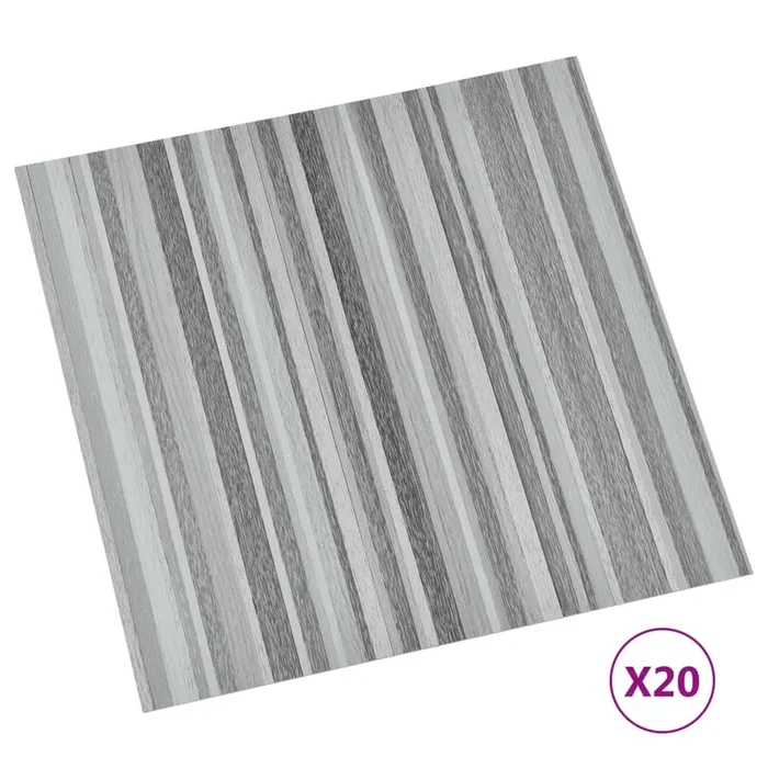vidaXL Tarimas de suelo autoadhesivas 20 uds PVC gris claro 1,86 m²
