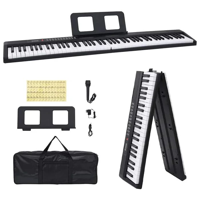 vidaXL Teclado eléctrico piano 88 teclas con atril plegable