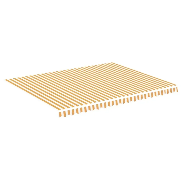 vidaXL Tela de repuesto para toldo amarillo y blanco 4,5×3,5 m