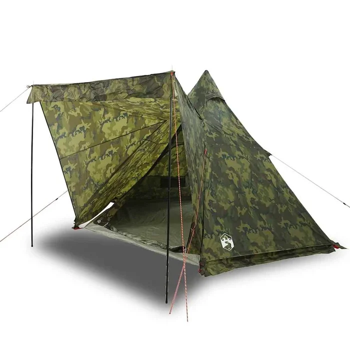 vidaXL Tienda campaña familiar tipi 6 personas impermeable camuflaje