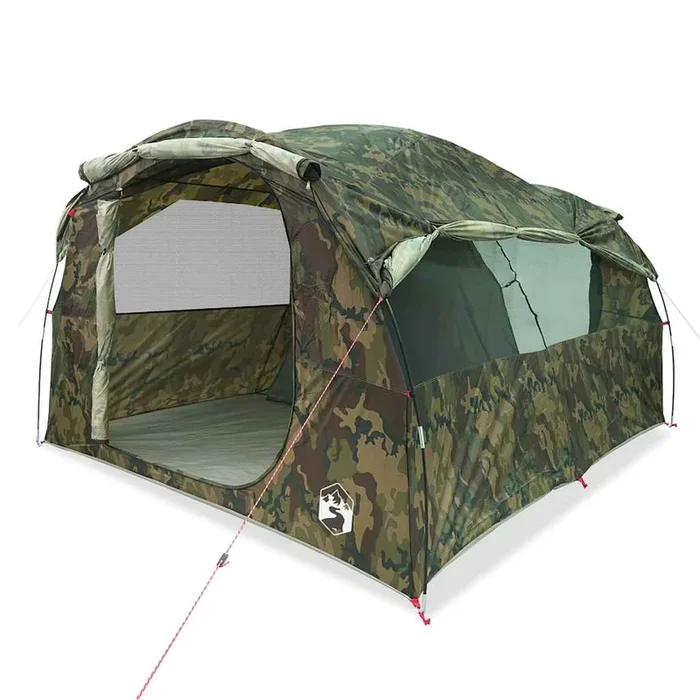 vidaXL Tienda campaña familiar túnel 6 personas impermeable camuflaje (2)