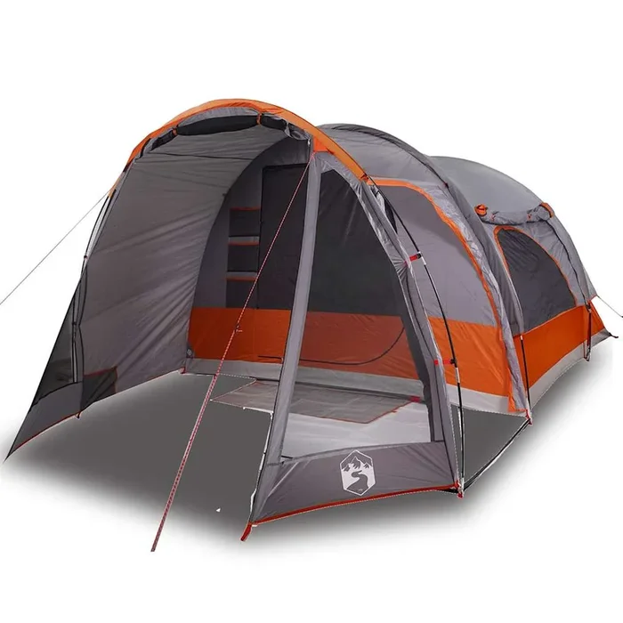 vidaXL Tienda de campaña familiar para 6 personas impermeable gris (2)