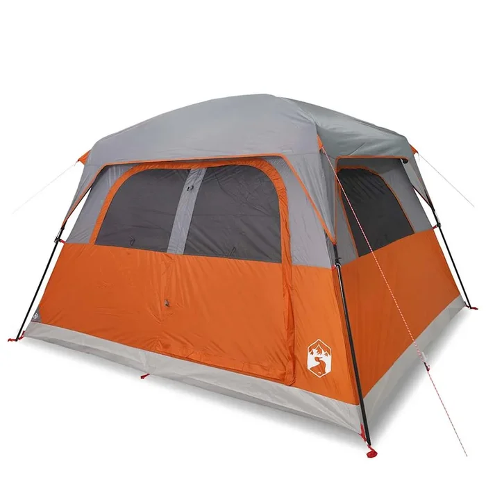 vidaXL Tienda de campaña familiar para 6 personas impermeable naranja