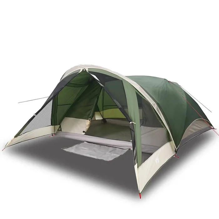 vidaXL Tienda de campaña familiar para 6 personas impermeable verde (5)