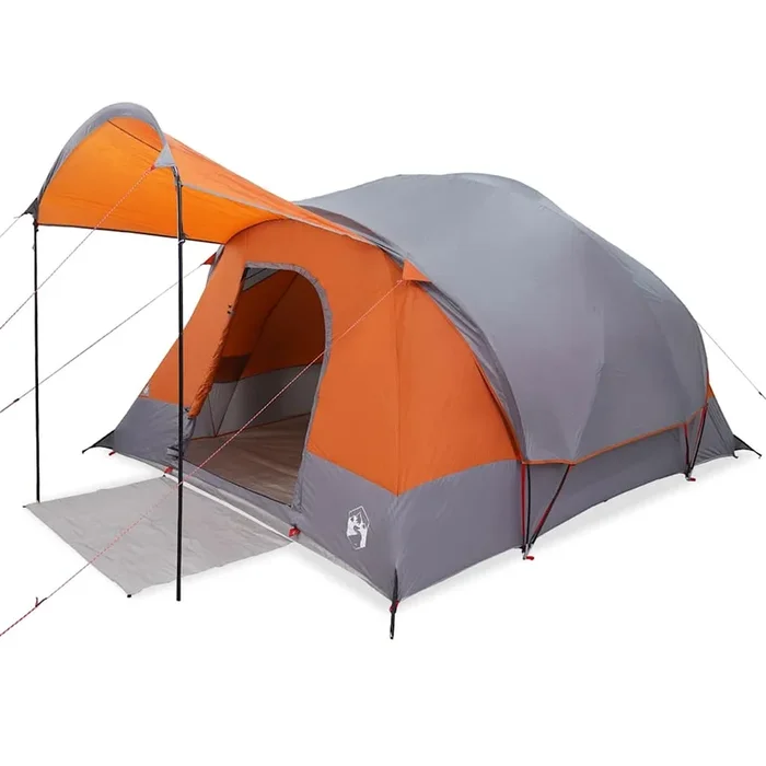 vidaXL Tienda de campaña familiar túnel 8 personas impermeable naranja (4)