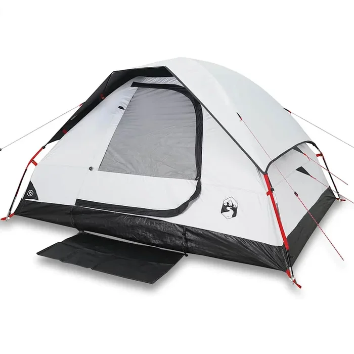 vidaXL Tienda de campaña iglú 4 personas tela opaca impermeable blanco (3)