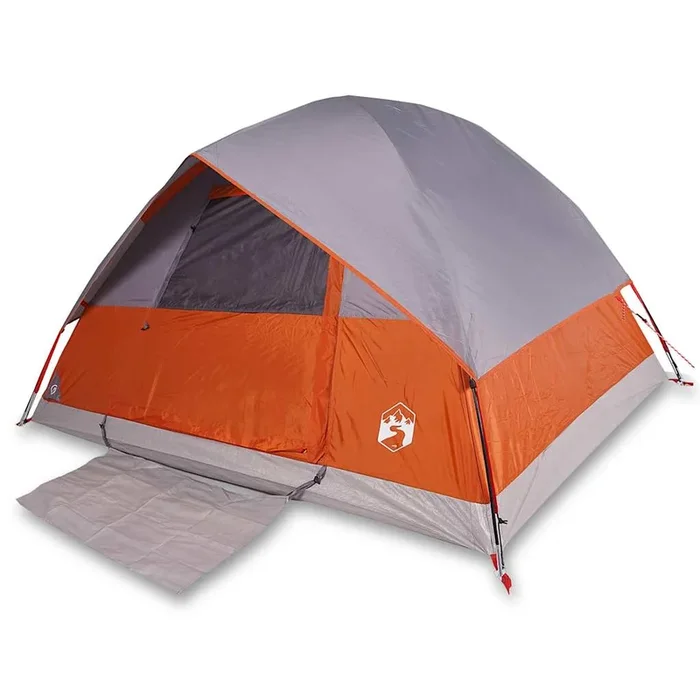 vidaXL Tienda de campaña iglú para 3 personas impermeable naranja