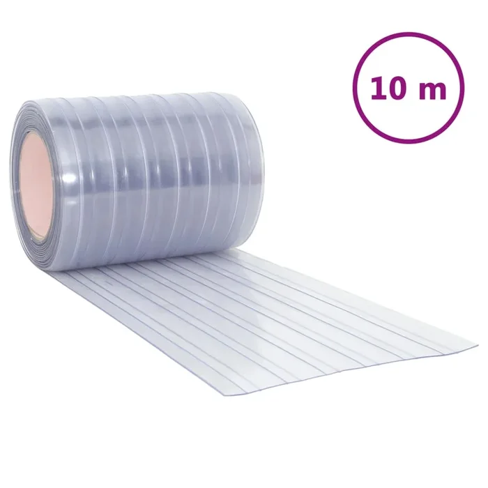 vidaXL Tira de cortina para puertas PVC transparente 300×2,6 mm 10 m (2)