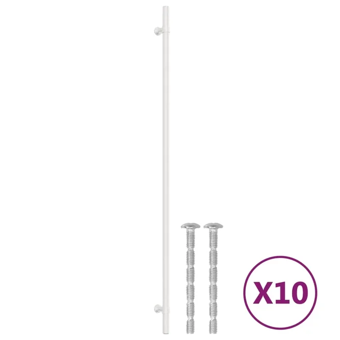 vidaXL Tiradores para armarios 10 uds acero inoxidable plateado 480 mm (2)