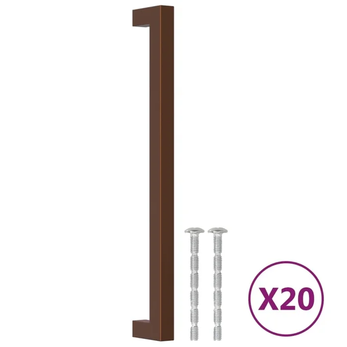vidaXL Tiradores para armarios 20 uds acero inoxidable bronce 224 mm