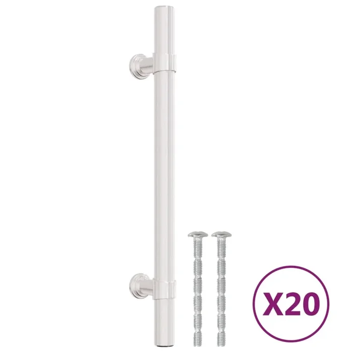 vidaXL Tiradores para armarios 20 uds acero inoxidable plateado 128 mm (2)