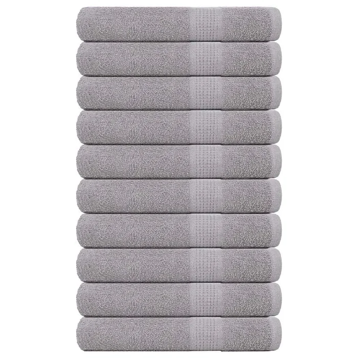 vidaXL Toallas 10 piezas gris 100×200 cm 360 g/m² 100% Algodón
