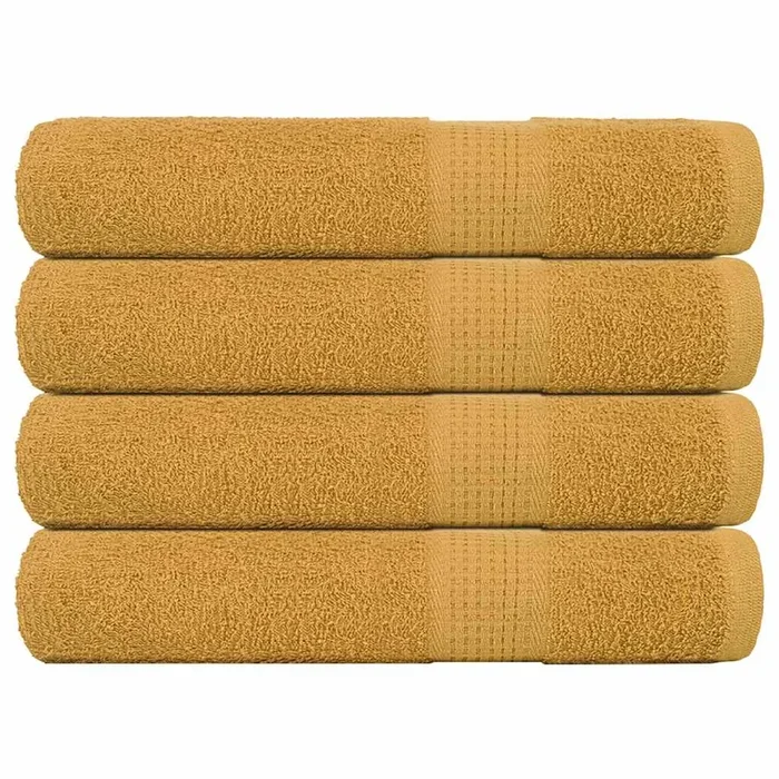 vidaXL Toallas 4 piezas oro 100×200 cm 360 gsm 100% algodón