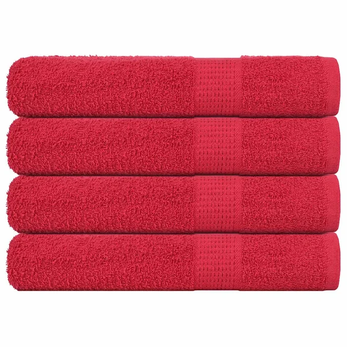 vidaXL Toallas 4 uds rojo 100×200 cm 360 gsm 100% algodón