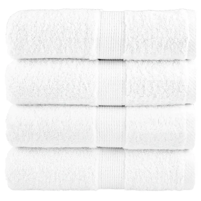 vidaXL Toallas de baño premium SOLUND, 4 unidades, blancas, 30 x 30 cm, 600 g/m²