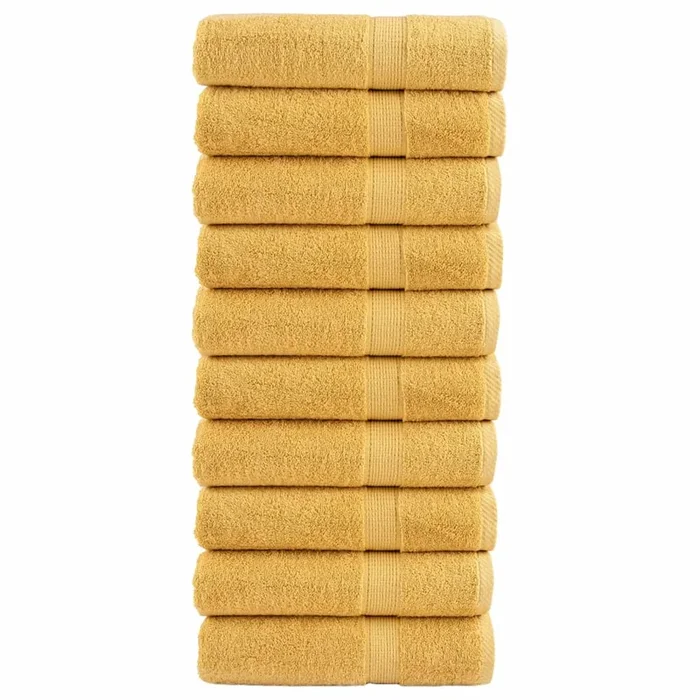 vidaXL Toallas de baño SOLUND 10 unidades dorado 100×150 cm 600 gsm