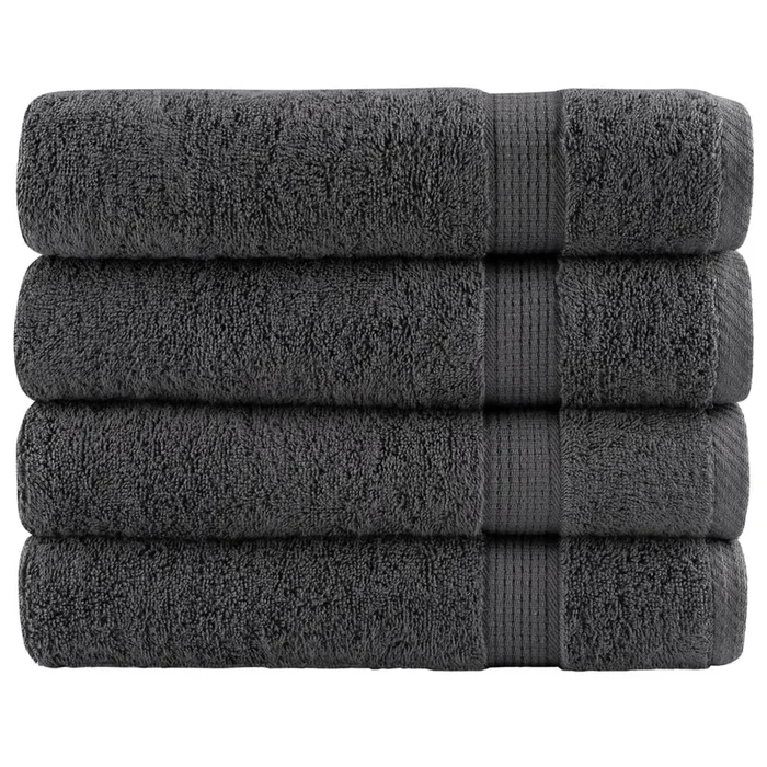 vidaXL Toallas de baño SOLUND 4 unidades antracita 100×150 cm 600 gsm