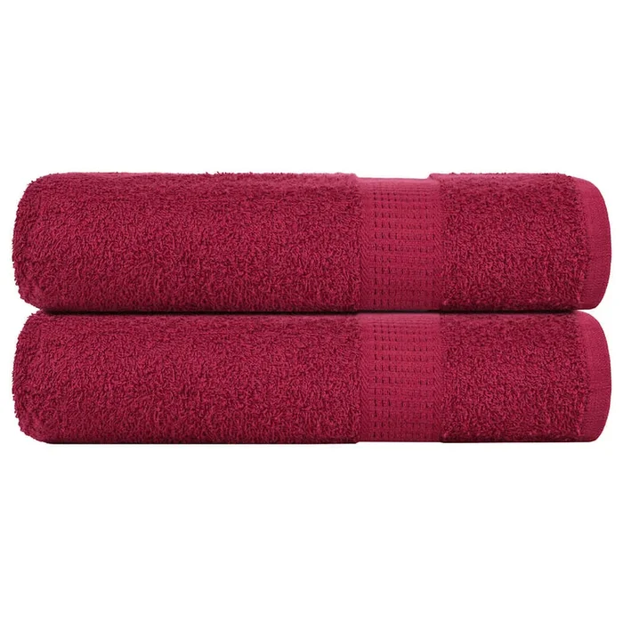 vidaXL Toallas de ducha 2 uds 100% algodón burdeos 70×140 cm 360 gsm