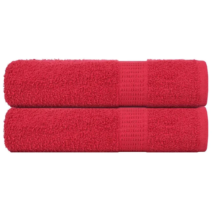 vidaXL Toallas de ducha 2 uds 100% algodón rojo 70×140 cm 360 gsm