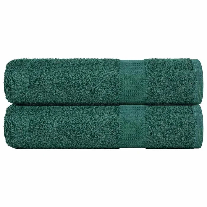 vidaXL Toallas de ducha 2 uds 100% algodón verde 70×140 cm 360 gsm
