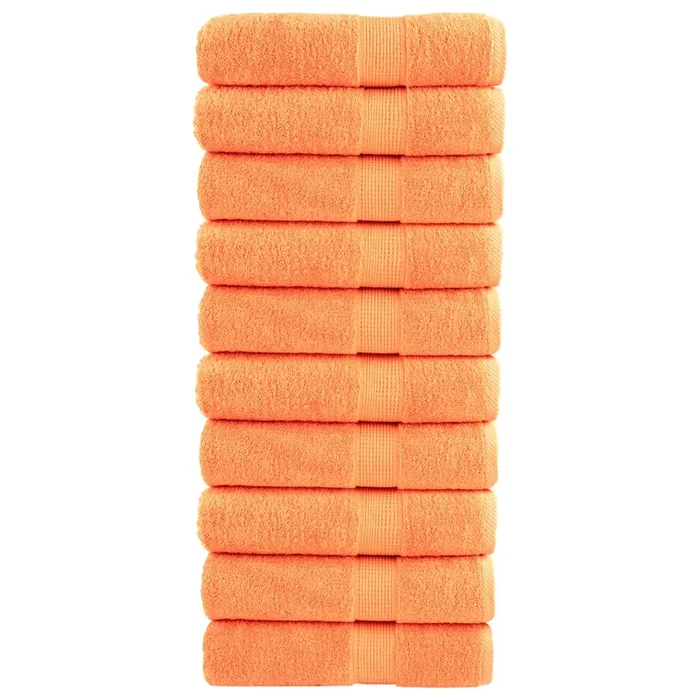 vidaXL Toallas de ducha SOLUND 10 unidades naranja 70×140 cm 600 gsm