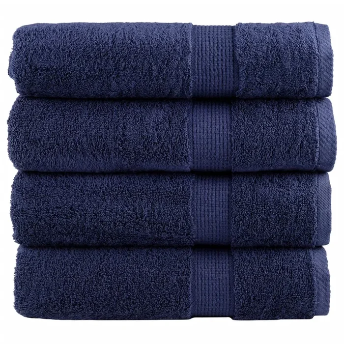 vidaXL Toallas de ducha SOLUND 4 uds azul marino 70×140 cm 600 gsm