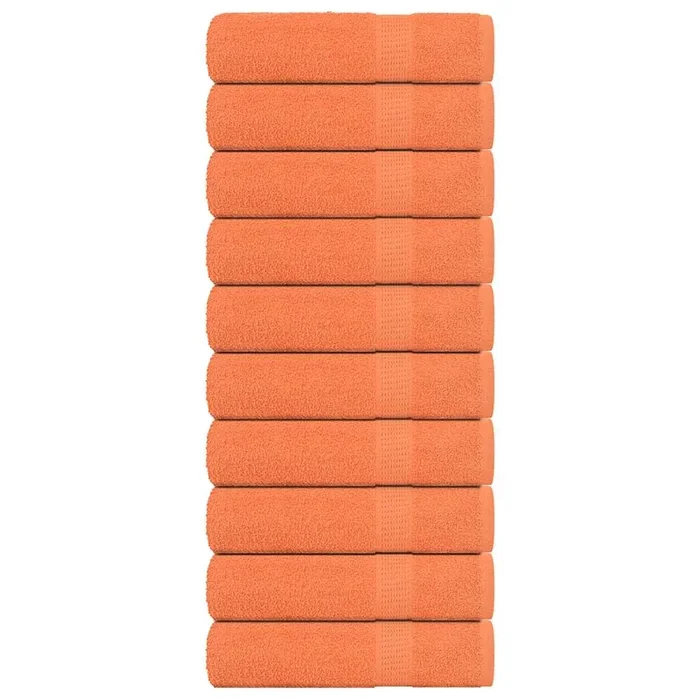 vidaXL Toallas de invitados 10uds 100% algodón naranja 70x140cm 360gsm