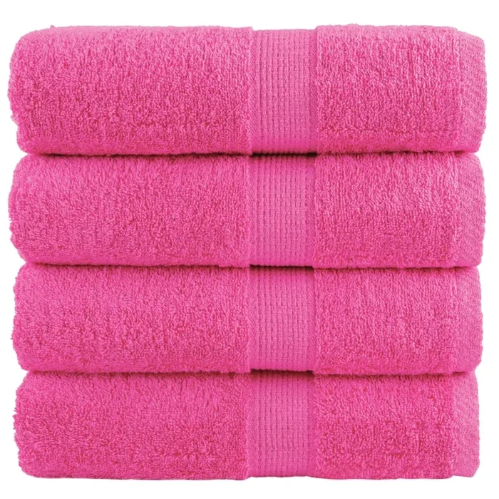 vidaXL Toallas de mano premium SOLUND 4 unidades rosa 30×30 cm 600 g/m²
