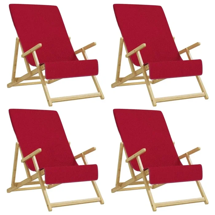 vidaXL Toallas de playa 4 uds tela burdeos 400 g/m² 60×135 cm