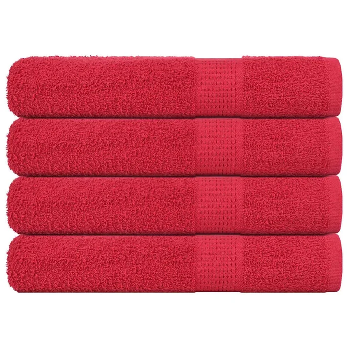 vidaXL Toallas de sauna 4 uds 100% algodón rojo 80×200 cm 360 gsm