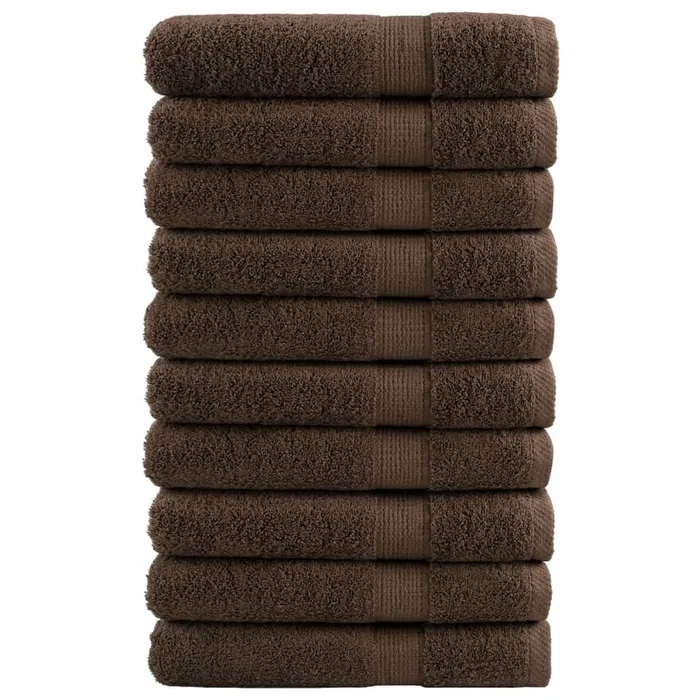 vidaXL Toallas premium SOLUND 10 unidades marrón 100×200 cm 600 gsm