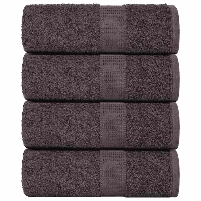 vidaXL Toallitas de baño 4 uds antracita 15×21 cm 360 gsm 100% algodón