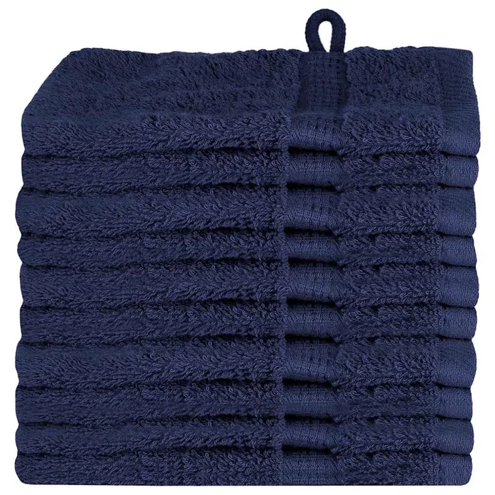 vidaXL Toallitas SOLUND 10 pcs Azul marino Algodón