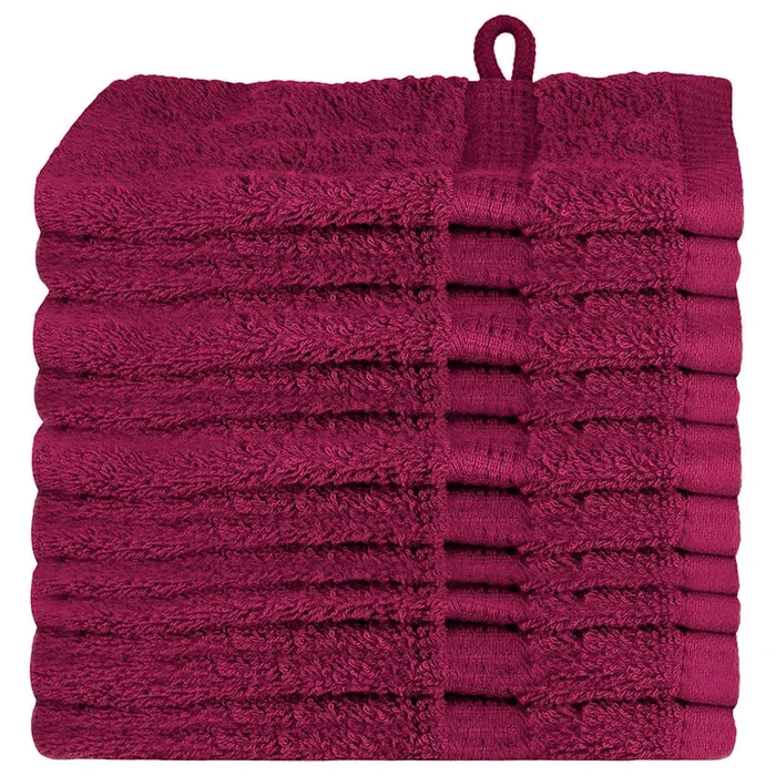 vidaXL Toallitas SOLUND 10 pcs Burdeos Algodón