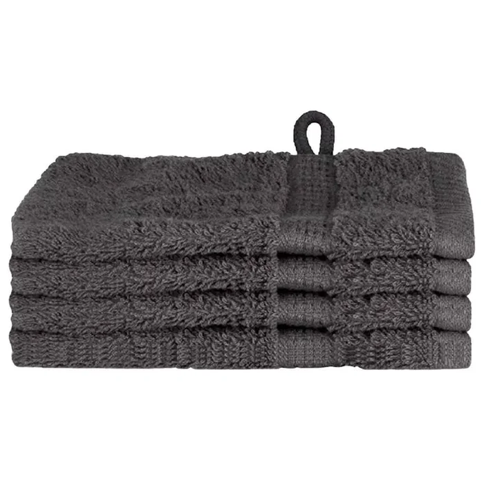 vidaXL Toallitas SOLUND 4 pcs Antracita Algodón