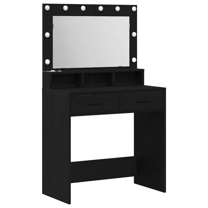 vidaXL Tocador Roble negro 79 x 41 x 135 cm Madera contrachapada