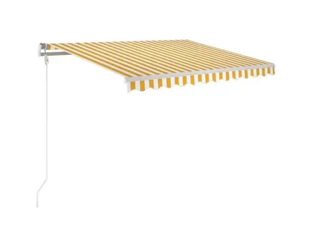 vidaXL toldo automático LED sensor de viento amarillo blanco 350x250cm | Brico Depôt A Buon Prezzo