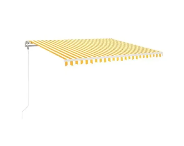 vidaXL toldo automático LED sensor de viento amarillo blanco 400x350cm | Brico Depôt Novità