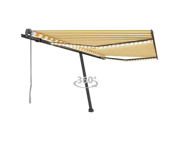 vidaXL toldo automático LED sensor de viento amarillo blanco 450x300cm | Brico Depôt Offerta Lampo