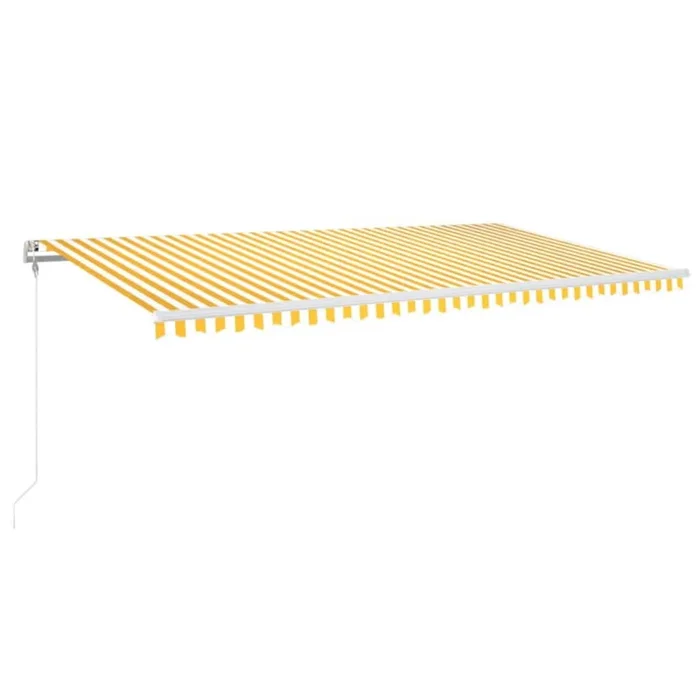 vidaXL Toldo automático LED sensor de viento amarillo blanco 600x300cm