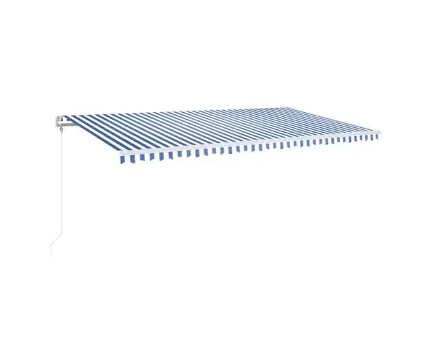 vidaXL toldo automático LED sensor de viento azul y blanco 600×350 cm | Brico Depôt Compra Oggi Stesso