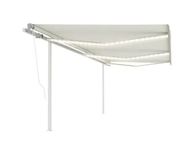 vidaXL toldo automático LED sensor de viento crema 6×3,5 m | Brico Depôt Garanzia Inclusa