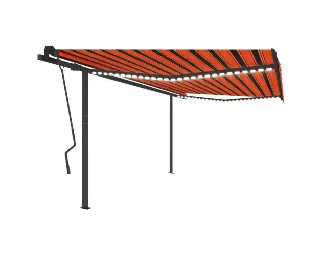 vidaXL toldo automático LED sensor de viento naranja marrón 4,5×3,5 m | Brico Depôt Popolare
