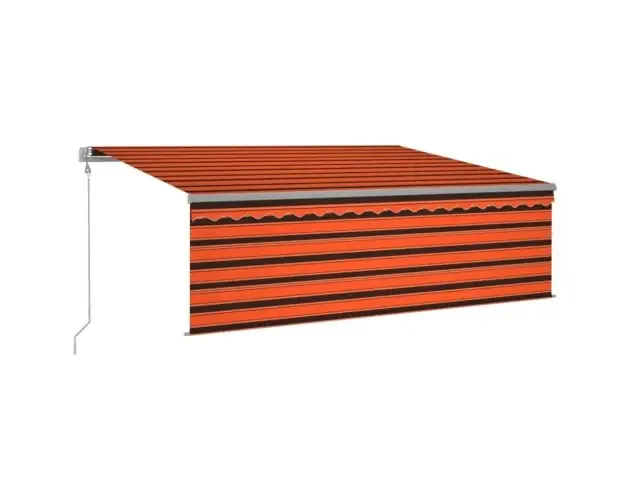 vidaXL toldo automático persiana LED sensor viento naranja marrón 4x3m | Brico Depôt Certificato